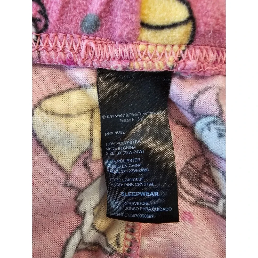 Disney Winnie the Pooh Piglet Pink Pajama Pants‎ 3X Sleepwear Loungecore Plus - Picture 2 of 3